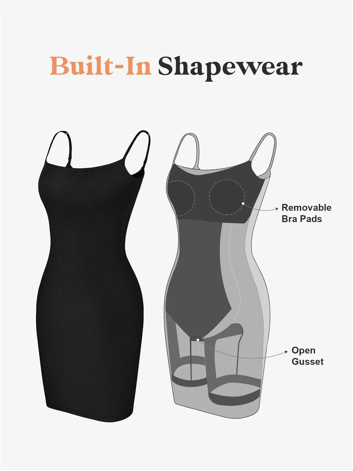 FitGlam® Mini-Dress with built-in shapewear